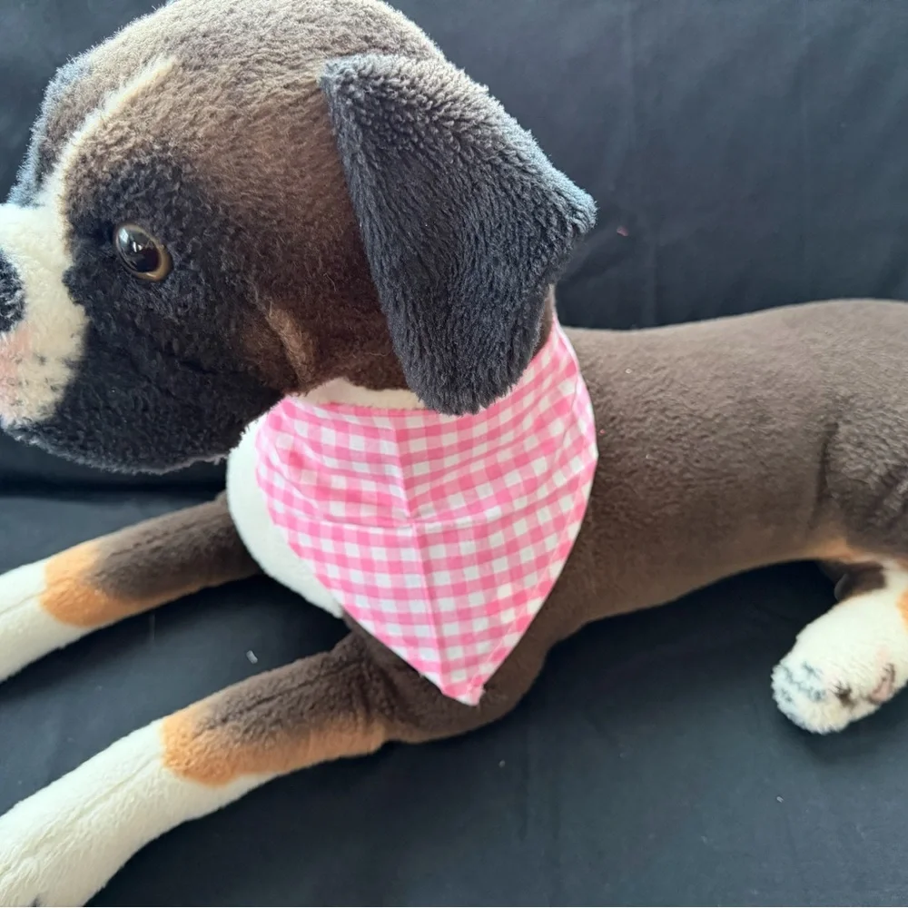 New Pink and White Check Design Dog Bandanna